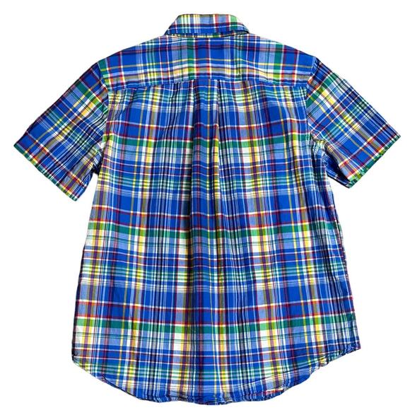 Ralph Lauren Boys Blue Plaid Button Down Size Medium 10/12 - Picture 4 of 4